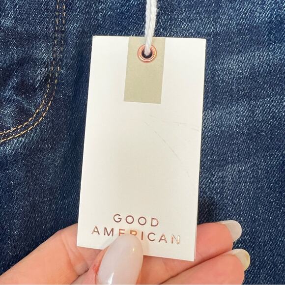 NWT Good American Good Classic Slim Straight Jeans sz 25 0 Medium Blue Stretch - Picture 4 of 11